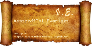 Veszprémi Evariszt névjegykártya